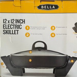 Bella Houseware 12" x 12" Electric Skillet! Never Used! Original Box & Packaging